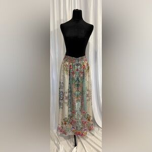 Johnny Was Multicolor Floral Maxi Skirt